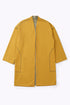 Reversible coat with front embroidered pocket